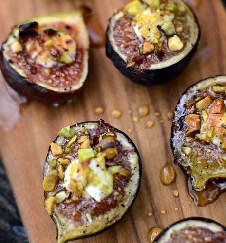 Roasted Figs with Muscat, Blue Cheese and Honey